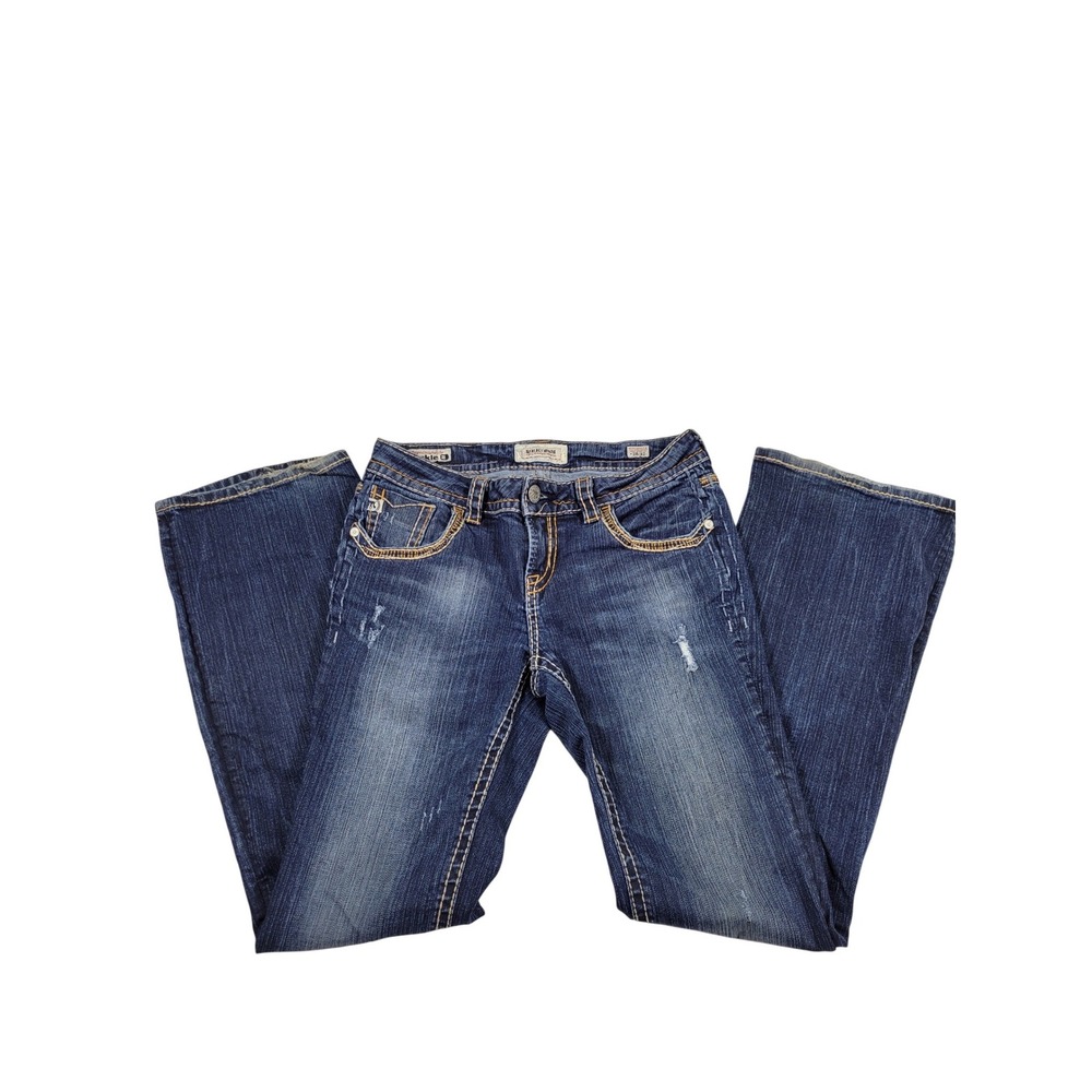 MEK + Buckle Denim Jean Women 28 Blue Excellent Titusville Easy Bootcut Distress